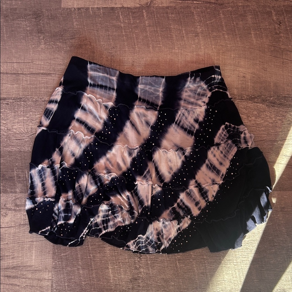 INC International Concepts Navy and White tie dye skirt